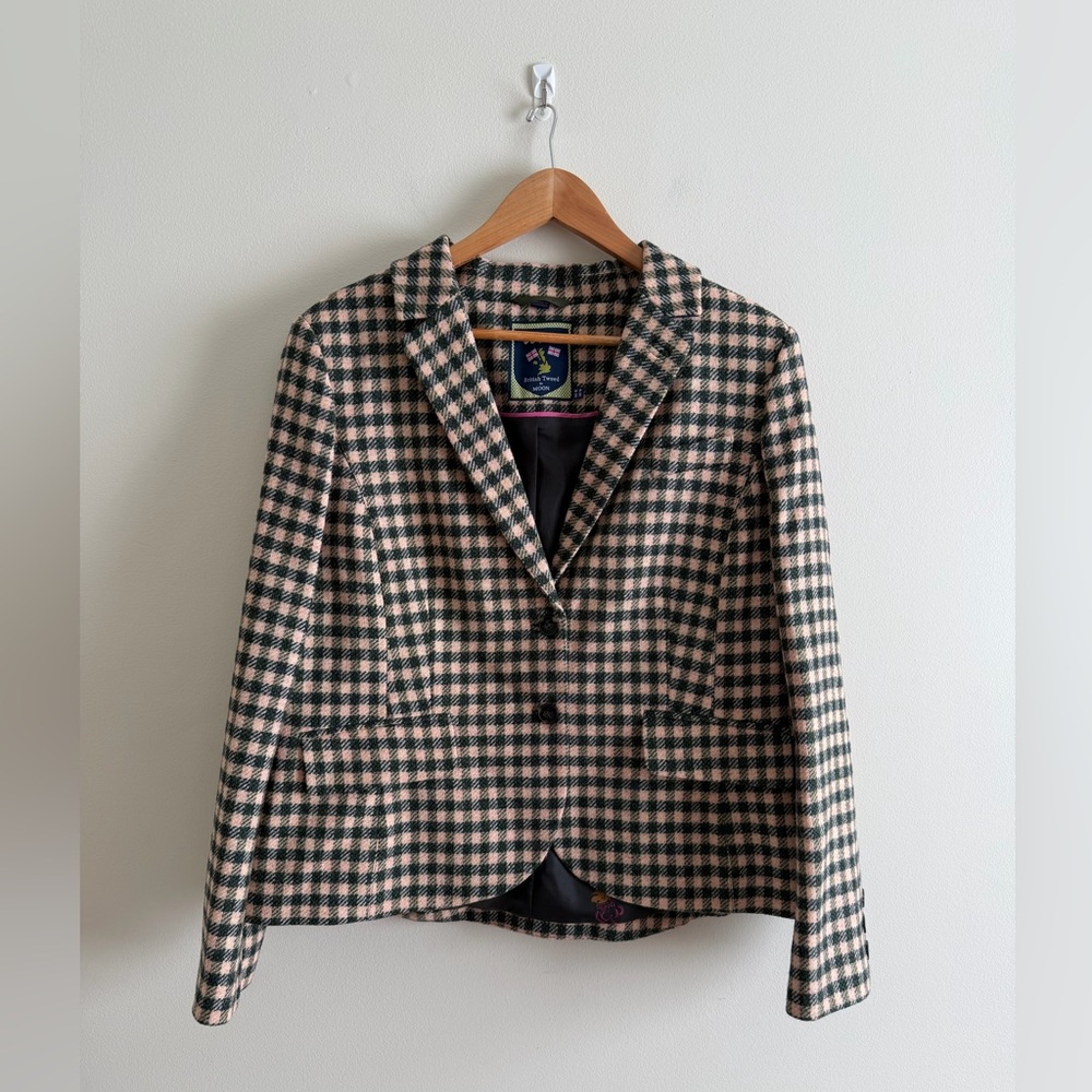 Boden British Tweed by MOON Wool Plaid Blazer (Size US 14) - Picture 4 of 8